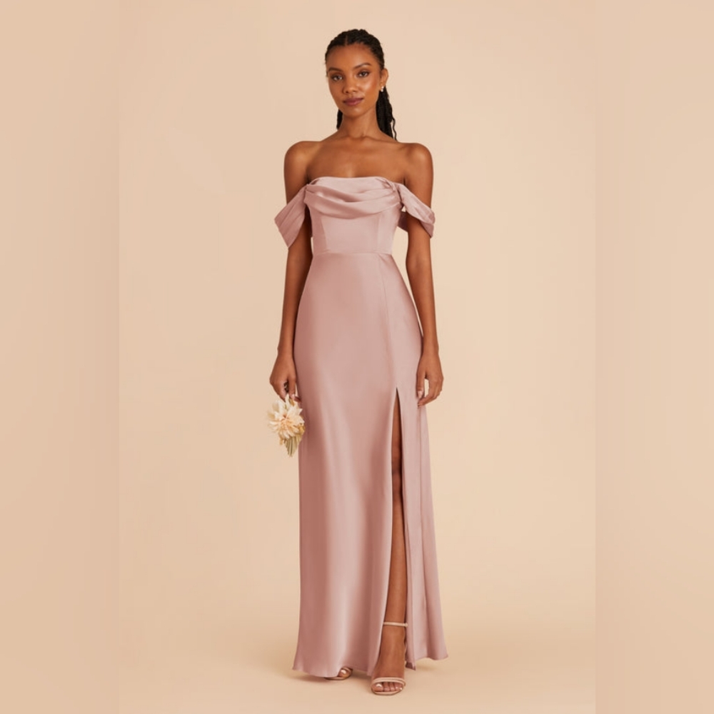 Birdy Grey Mia Dress In Matte Satin English Rose